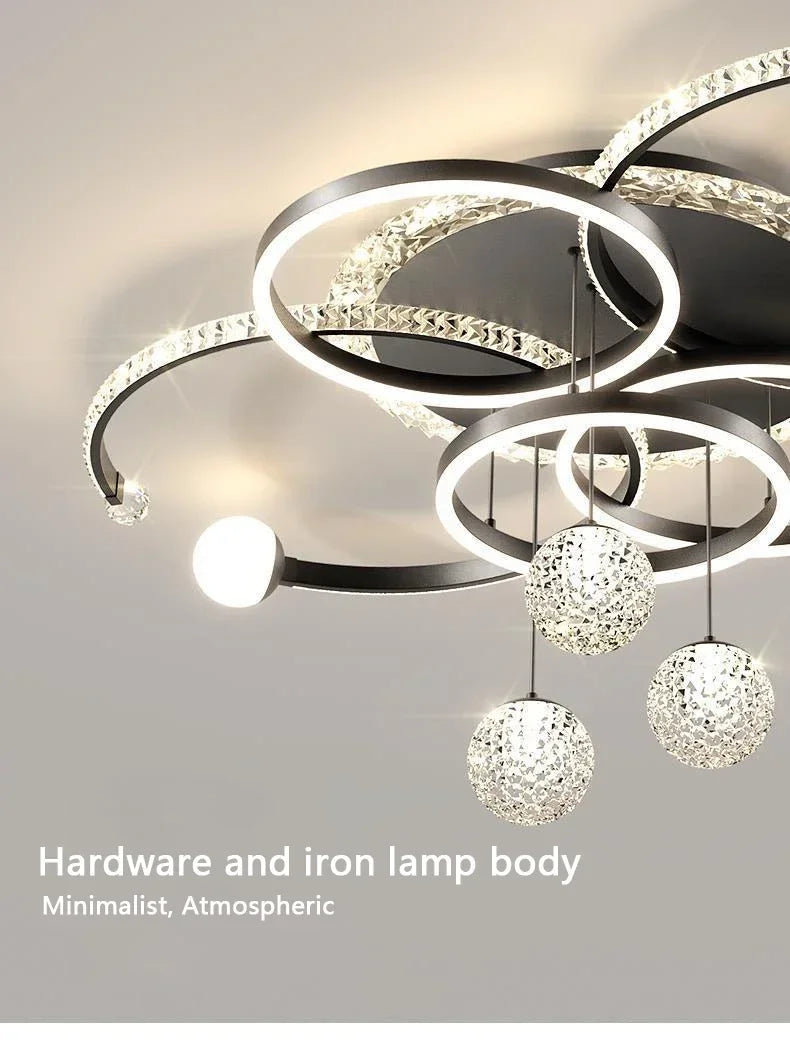 Nordic style eye protection living room light, simple, modern, atmospheric, high-end crystal ceiling light, Guangdong