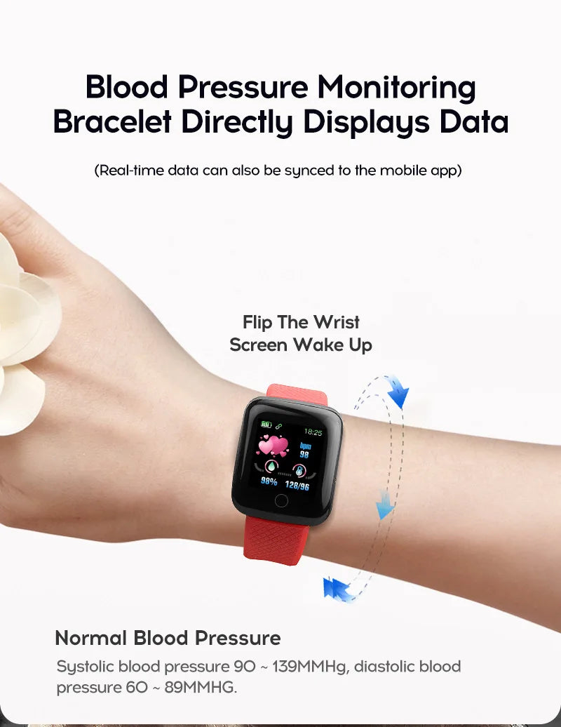 116plus Smart Watch Men Women Fitness Tracker Bracelet Sports Sleep Heart Rate Blood Pressure Monitor smartwatch For Ios Android