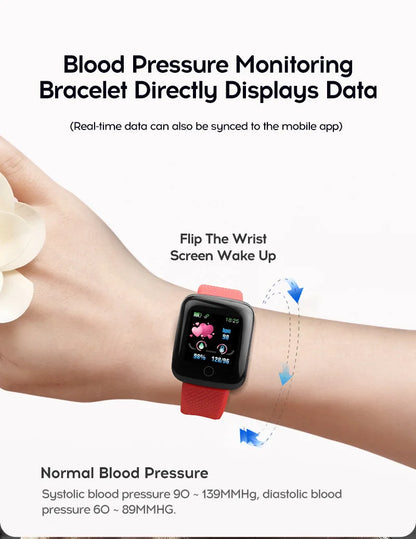 116plus Smart Watch Men Women Fitness Tracker Bracelet Sports Sleep Heart Rate Blood Pressure Monitor smartwatch For Ios Android