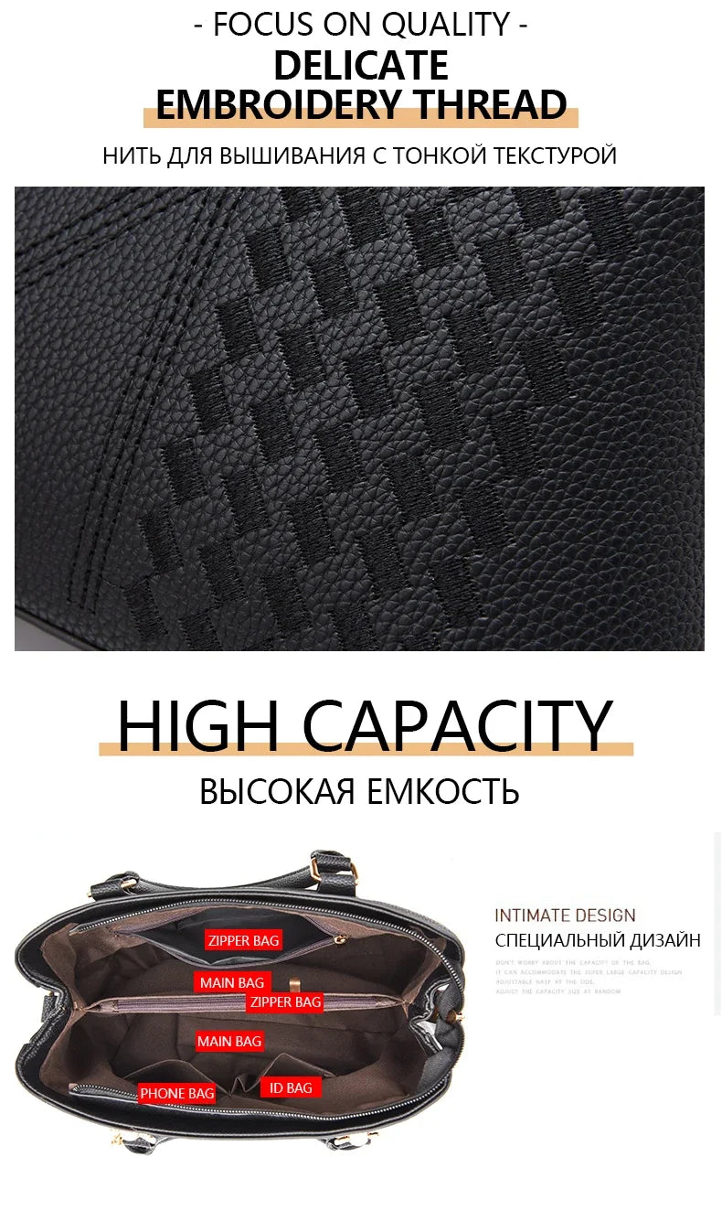 New Famous Designer Brand Bags Women Leather Handbags Luxury Ladies Hand Bags Purse Fashion Shoulder Bags Gift