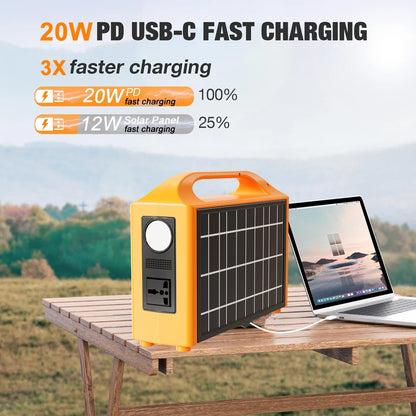 jsdsolar 100W Portable Solar Power Station Generator Output AC 220V 110V LiFePO4 Power Bank UPS Power Plant For Outdoor Camping