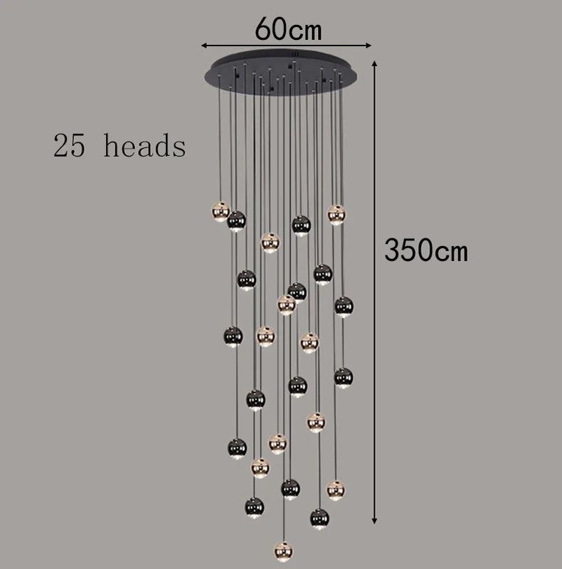 Modern Crystal stair chandelier lights indoor lighting Ceiling lamp hanging light led Chandeliers for living room indoor lightin