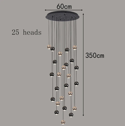 Modern Crystal stair chandelier lights indoor lighting Ceiling lamp hanging light led Chandeliers for living room indoor lightin
