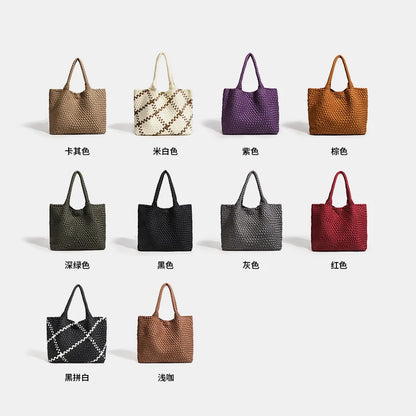 Large size women's tote bag Women's fashion bags 2024 Hot product Neoprene material women's hand-woven bag Large volume Tote bag