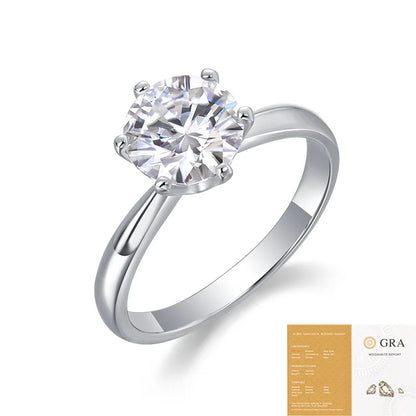 S925 pure silver simple men's and women's rings, light luxury versatile rings, moissanite six claw rings, romantic jewelry gifts, Valentine's Day classroom gifts, wedding engagement anniversary gifts, girlfriends' Valentine's