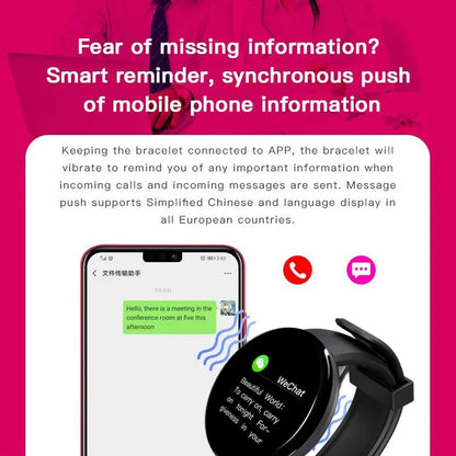D18 Smart Watch Men Women Smartwatch Blood Pressure Waterproof Digital Watches Sports Fitness Tracker Watch for Apple Watch Band