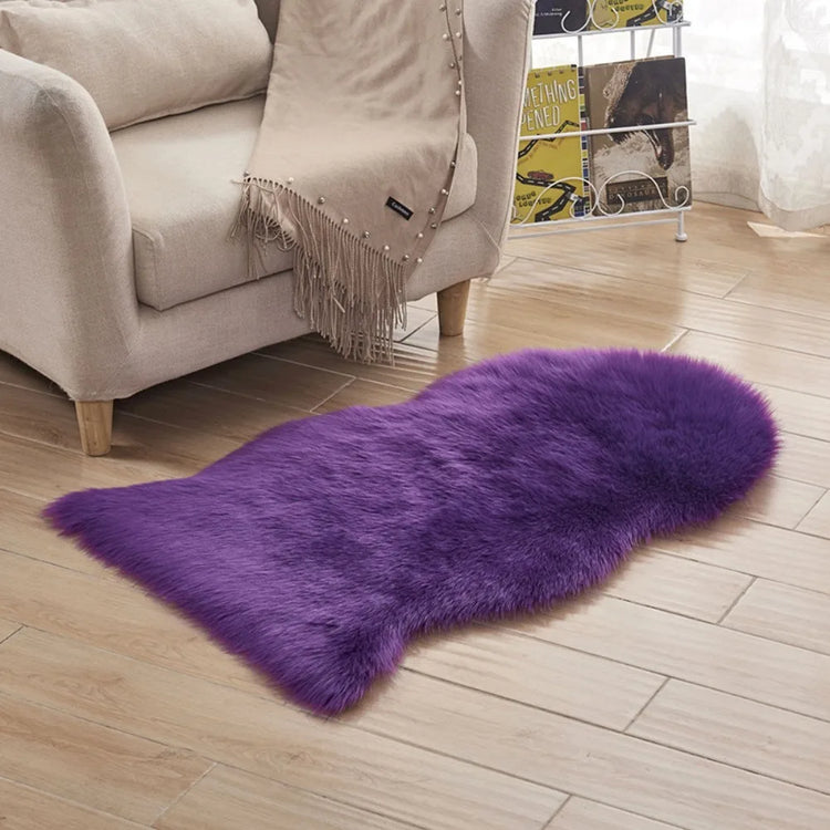 Imitation Wool Non Slip Fluffy Shaggy Floor Protection Soft Rugs Washable Sheepskin Rug Bedroom Mats Faux Fur Home Decor