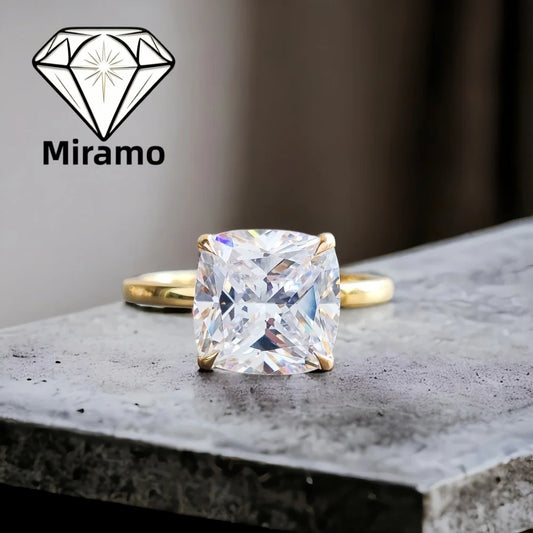 0.8-6Ct Cushion Cut Moissanite Solitaire Engagement Ring Fashion Wedding Rings for Women S925 Sterling Silver with Certificate