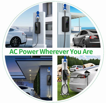 WUFEN Portable Type 2 Charger 110V US NEMA 5-15P Plug Max 3.5kw Type2 EV Charger 16A 1Phase Charging Plug For IEC 62196 Vehicle