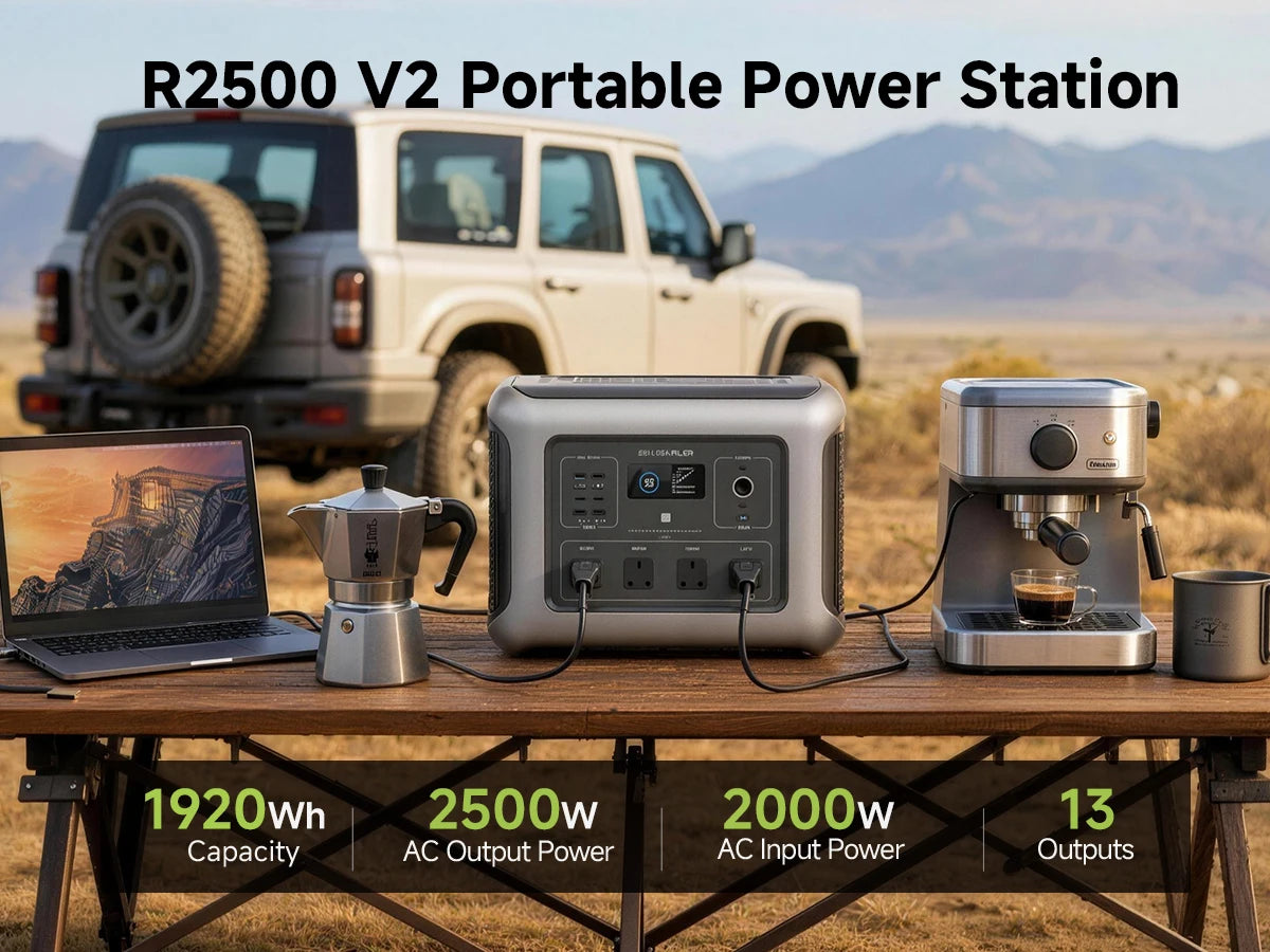 ALLPOWERS R2500v2 2500W Portable Power Station Solar Generator AC Power Bank With Flashlight