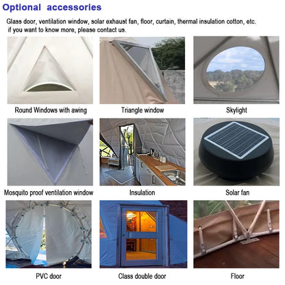Luxury Heated Eco Hotel Decoration Prefab Transparent Geodesic Waterproof Round Dome Tent House Desert Tent Glampingg for Sale
