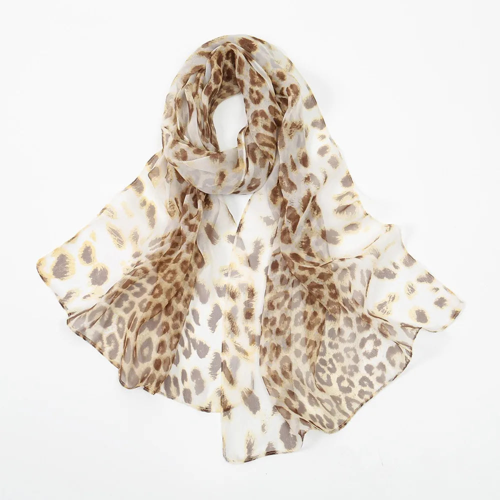 New Elegant Design Chiffon Scarf Print Pattern Classic Style Shawl Wrap Breathable Lightweight Sun Protection Scarf Women Wear