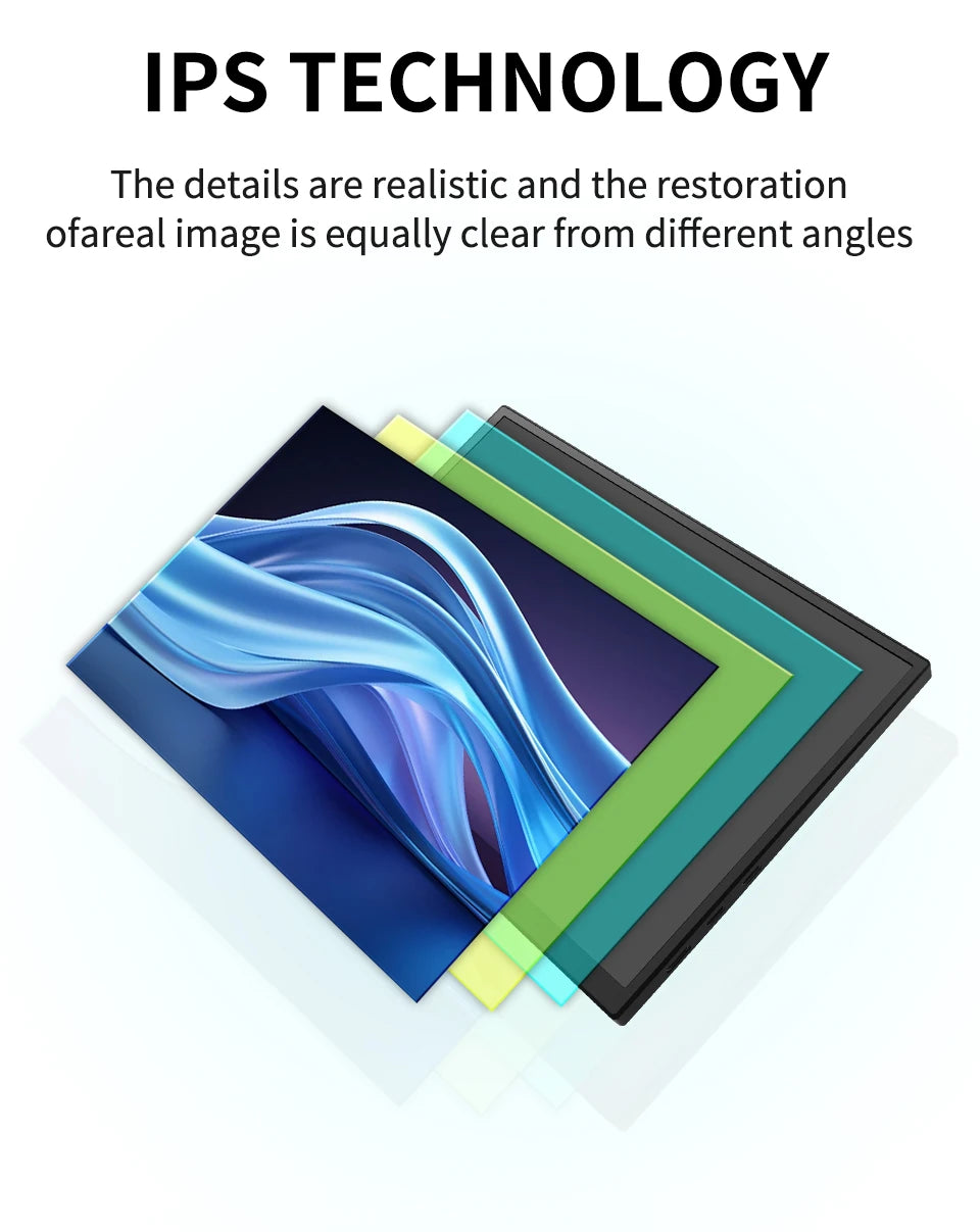 HGFRTEE 10.5 inch Portable Monitor 420Cd/m ² FHD 1280P 100% SRGB Laptop Second Screen For Mac Xbox PS4/5 Switch