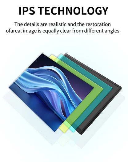 HGFRTEE 10.5 inch Portable Monitor 420Cd/m ² FHD 1280P 100% SRGB Laptop Second Screen For Mac Xbox PS4/5 Switch