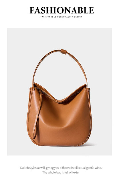 Genuine Leather Women Tote Bag 2025 New Large Capacity Women's Shoulder Bag Luxury Designer Cowhide Crossbody Bags 2522