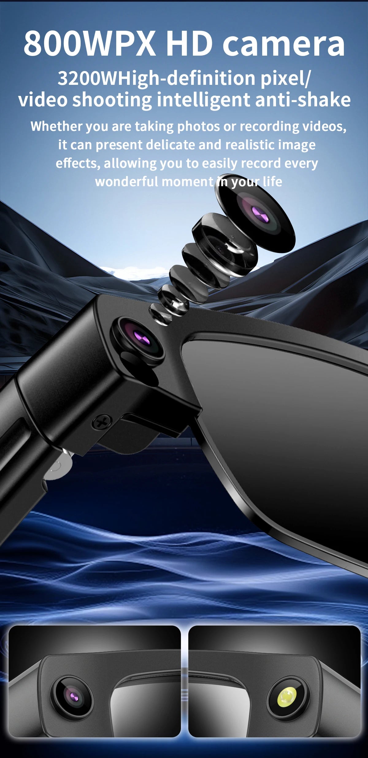 2026 4K Smart Glasses AI Translation Color-changing Lenses High-definition Voice Call Music Local Open-ear Audio Smart  Glasses