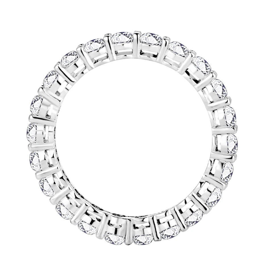 BLUEENCH 3mm Round Moissanite Ring 18K White Gold Plated 925 Sterling Silver Fine Jewelry Wedding Engagement Rings for Women Man