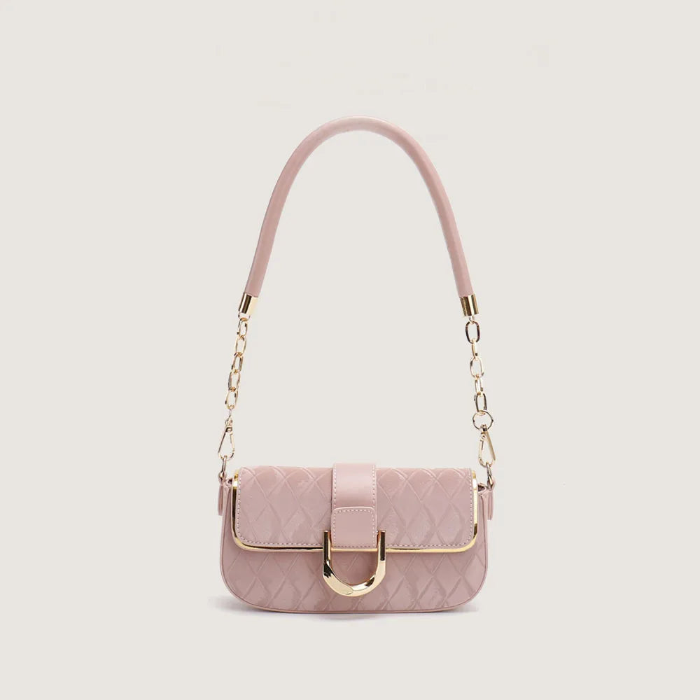 Sweet Pu Leather Women's Shoulder Bag Fashion Design Chain Ladies Underarm Bags Simple Square Female Handbags Crossbody Bag