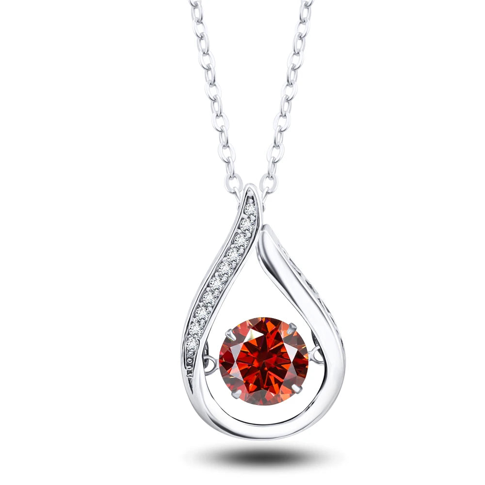 VVS1 D Color Moissanite Necklace For Women Fine Jewelry with GRA 925 Sterling Sliver Chain Plated 18k White Gold