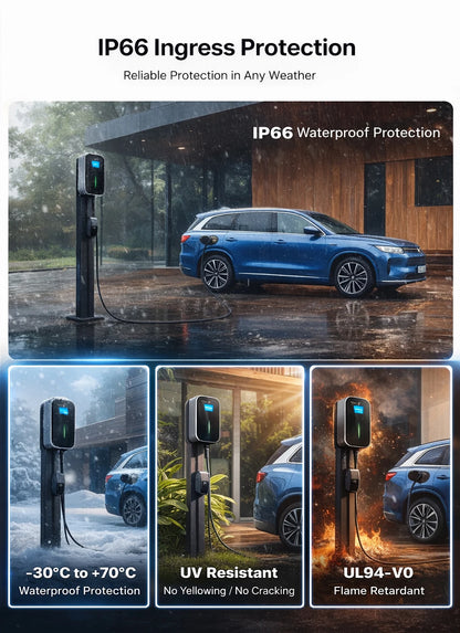 32A 3 Phase OCPP 1.6J Wallbox 22kW EV Wall Charger EV Charging Station with RFID Card