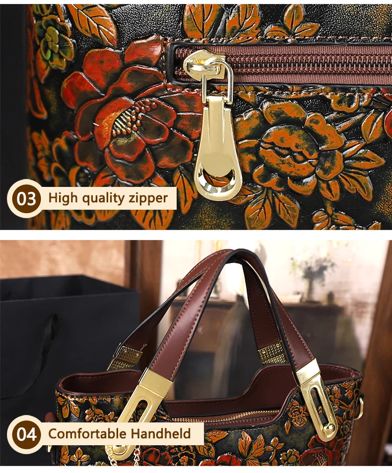 2025 New Retro Luxury Large Capacity Handbag Women's Shoulder Crossbody Bag for Middle-Aged Ladies Mom Bag Elegant Style