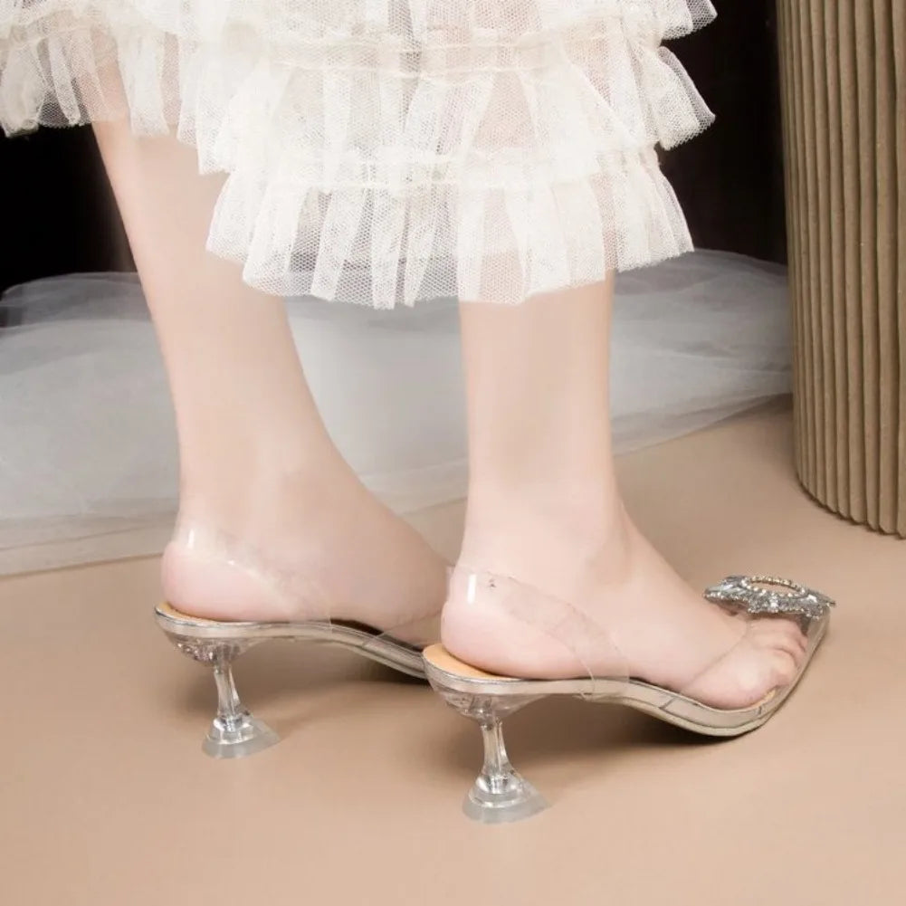 2026 Summer New Women's Fashion Comfortable Elegant Stiletto Heels Clear Sandals Ladies Casual Pumps Party Luxury Shoes