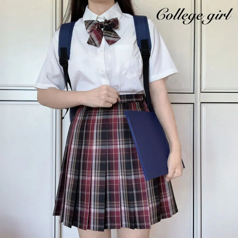 Japanese Bow Tie Skirt Set Student Pleated Skirt Jk Uniform Korean School Sexy Girl Preppy Style Seifuku Japanese School Uniform