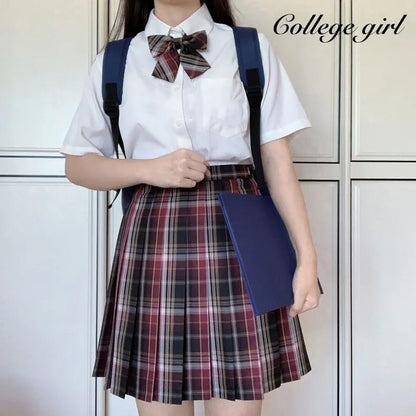 Japanese Bow Tie Skirt Set Student Pleated Skirt Jk Uniform Korean School Sexy Girl Preppy Style Seifuku Japanese School Uniform