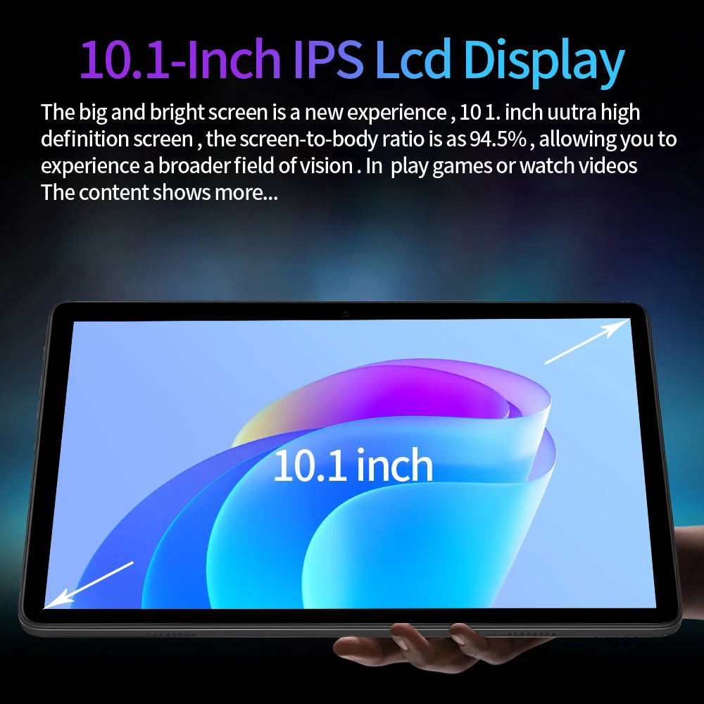 New 10.1 Inch Google Tablet Pc Octa Core 4GB RAM 64GB ROM Android Tablets Dual SIM Cards 3G Network Bluetooth Wifi 6000mAh