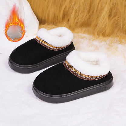 Fluffy Women's Slippers Home Casual Plush Ankle Boots Female Winter Fuzzy Fur Luxury Designer Plarform Shoes Girl Indoor Outdoor