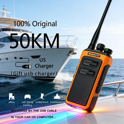 Motolola 50KM Long Range Walkie Talkie UHF Two Way Radio Waterproof Rechargeable with Ultra HD Audio for Hiking Camping