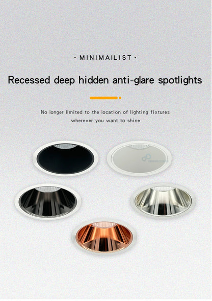 Dimmable Led Spotlight Recessed Ceiling Lamp  Aluminum Led COB Light 5W7W9W12W15W18W AC110V 220V Downlight Home Office Store