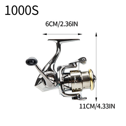 FISHINGFANS ORCA S1 Spinning Reel, 5.2:1 Gear Ratio, 3+1BB, Max Drag 4-4.5KG, Ultralight Metal Reel for Freshwater Saltwater