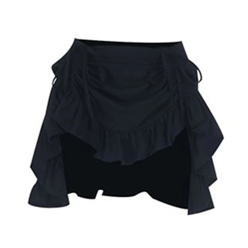 Gothic Mini Skirts Black High Waist Women Skirt 2026 New Y2k Style Harajuku Punk Goth Dark Grunge Streetwear Female Clothes
