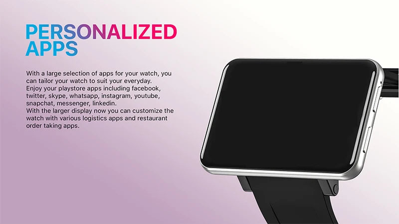DM100 4G Smart Watch 2.86 Large Screen Android 7.1 Smartwatch 2700mAh Battery MTK6739 Quad Core 3GB/32GB 5.0MP Camera Wifi GPS