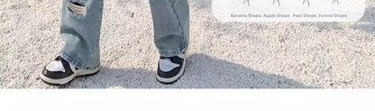 Trendy Ripped Straight Leg Jeans Women's Spring Summer High Waist Loose Wide Leg Pants Slimming Design Casual Denim Jeans