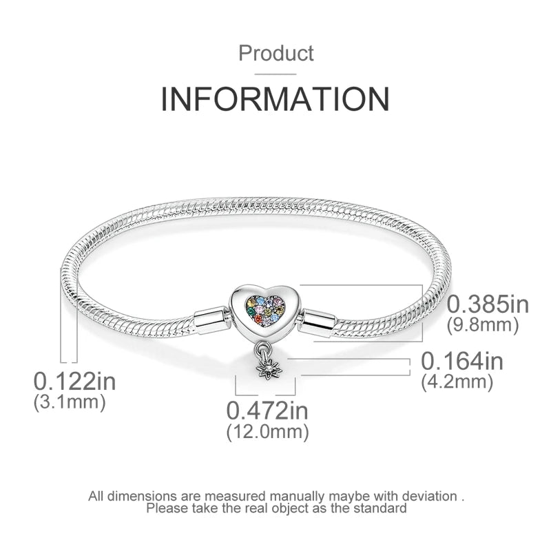 925 Sterling Silver Heart Love Snake Chain Bracelet Infinite Knot Butterfly For Women Fit Original Charms Beads Jewelry Gift