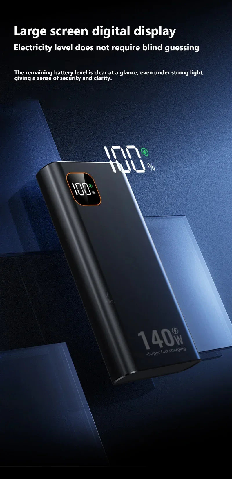 Lenovo 140W Super Fast Charging 2026 Ultra Capacity CCC Portable Charger Power Bank For IPhone Samsung 500000mAh