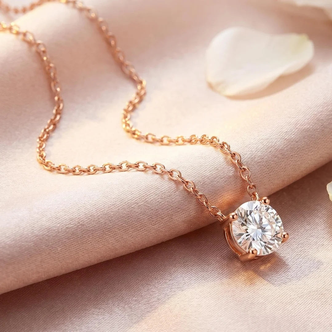 1-3ct Moissanite Necklace for Woman Wedding Fine Jewely with Certificates 925 Sterling Sliver Plated 18k White Gold Necklace