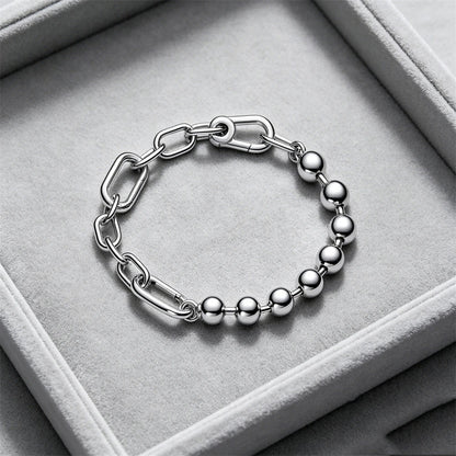 Hot Sale Original Me Bracelet Fit Charm Beads Round Beads For Women 925 Sterling Silver Luxury femme Bracelet Jewelry Trinkets