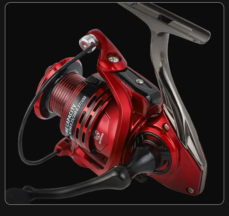 BILLINGS Metal Fishing Reel Spinning 5.2:1 Freshwater Saltwater Spinning Reel Max Drag 12KG 1000-7000 Series Fishing Reel