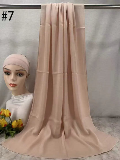110colors Modal Hijab with Modal Undercap Set Basic Stretchy Pullover Headscarf Thin Breathable Sunscreen Head Wrap Hijabs Scarf