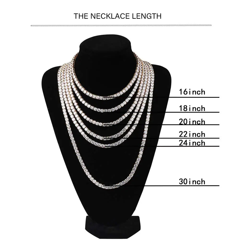 NUOYA Hip Hop Moissanite Tennis Necklace Ice Out VVS1 Diamond Chain Sparkling Jewelry Luxury Gifts for Men and Women
