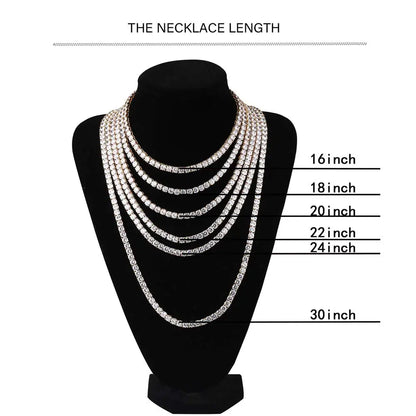 NUOYA Hip Hop Moissanite Tennis Necklace Ice Out VVS1 Diamond Chain Sparkling Jewelry Luxury Gifts for Men and Women