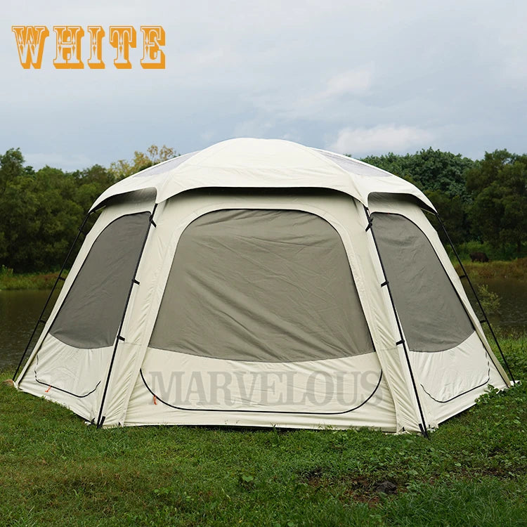 Hot Selling Large Connectable Big Family Camping Tent Dia. 460cm Geodesic Dome Tent with Modular Pod Tent Design 5 Bedrooms