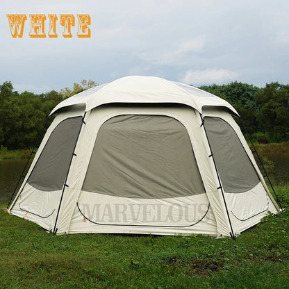 Hot Selling Large Connectable Big Family Camping Tent Dia. 460cm Geodesic Dome Tent with Modular Pod Tent Design 5 Bedrooms