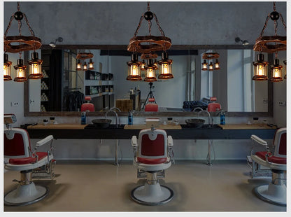 Classical Industrial Iron LED Wheel Pendant lights Metallic lustre Hanging Lamps Bar decoration Suspend Lamps Cafe Pendend Lamps