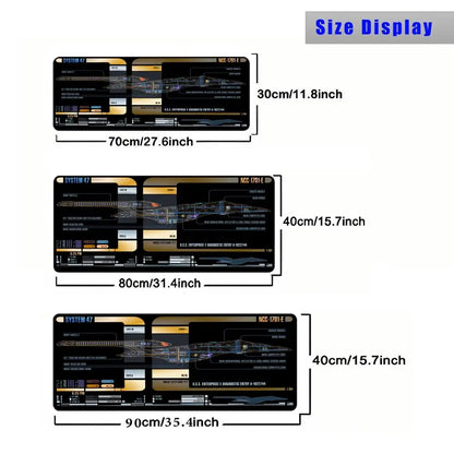 Spaceship Blueprints Mouse Pad Large Computer Office Game Table Mat Rubber Anti-slip Stitched Keyboard Mats 90x40 XXL Desk Pads