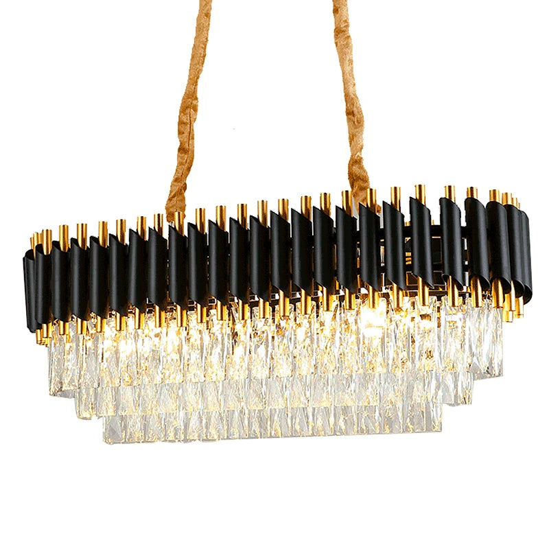 Villa Luxury Living Room Chandelier K9 Crystal Restaurant Pendant Lights Modern Ceiling Chandelier Dining Table Indoor Home Lamp