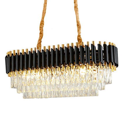 Villa Luxury Living Room Chandelier K9 Crystal Restaurant Pendant Lights Modern Ceiling Chandelier Dining Table Indoor Home Lamp